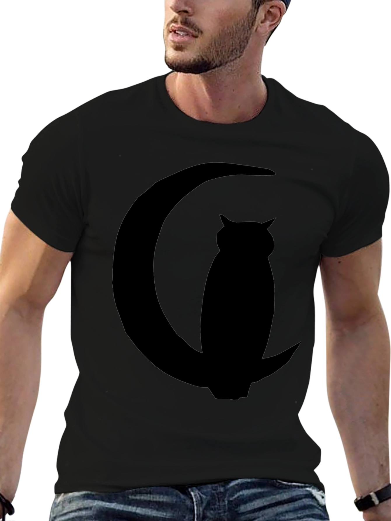 Owl Moon Silhouette T-Shirt - Black Graphic Tee