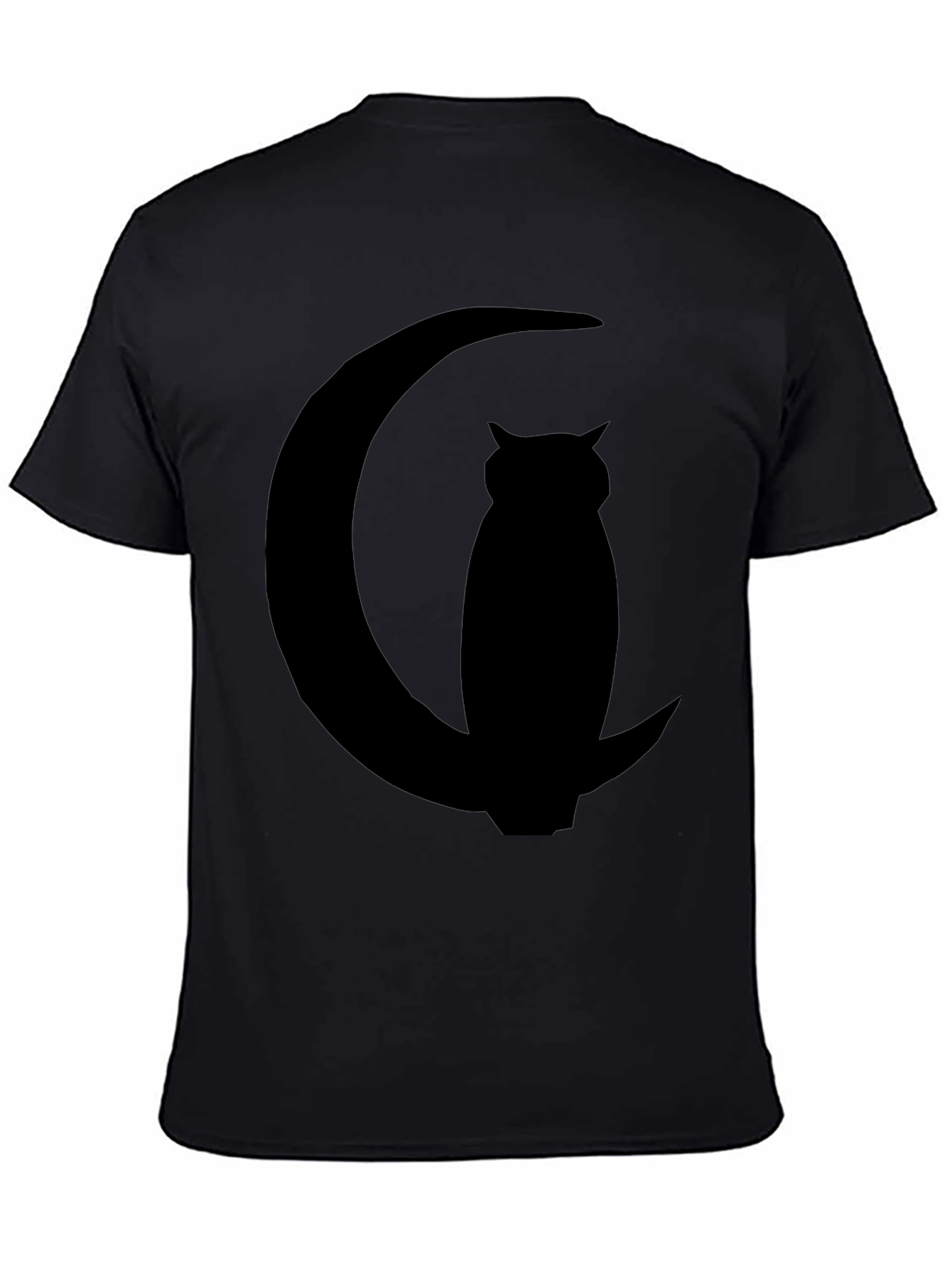 Owl Moon Silhouette T-Shirt - Black Graphic Tee