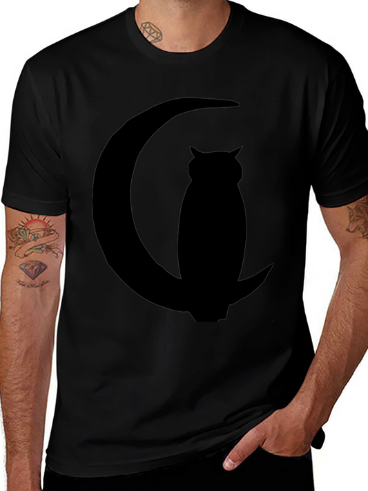 Owl Moon Silhouette T-Shirt - Black Graphic Tee