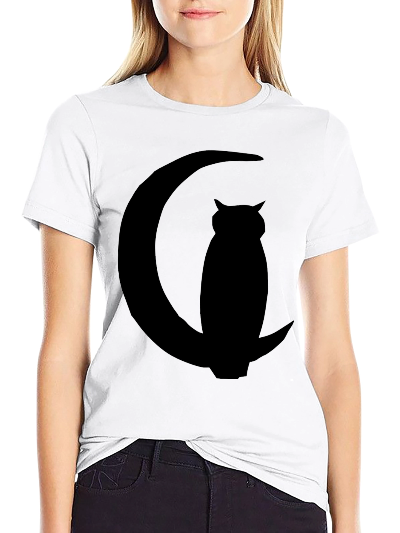 Owl Moon Silhouette T-Shirt - Black Graphic Tee