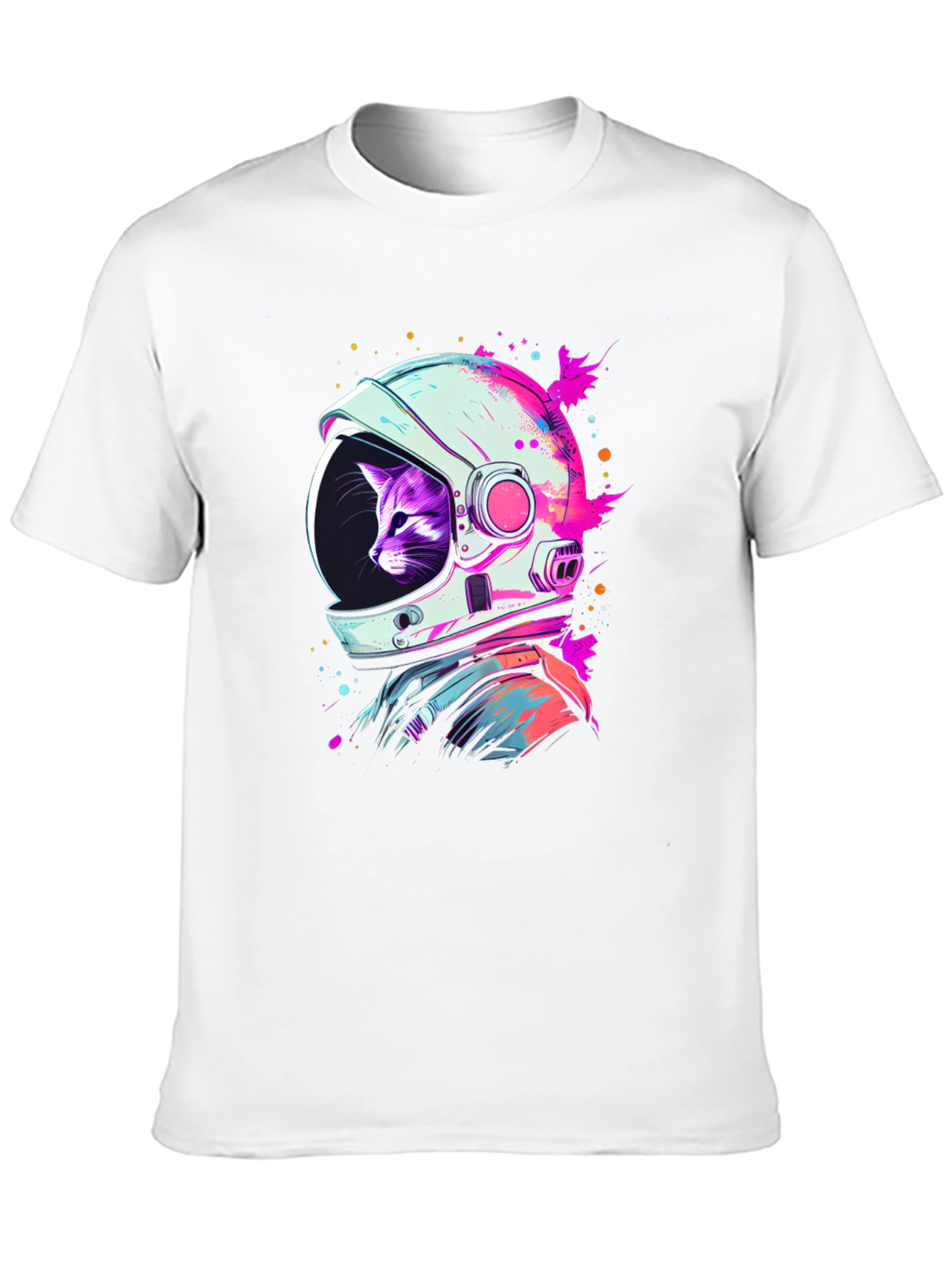 Cat Astronaut Black T-Shirt - Space Purrfect!