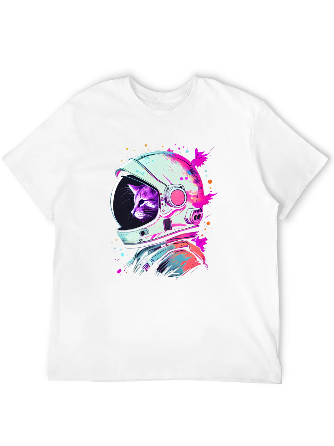 Cat Astronaut Black T-Shirt - Space Purrfect!