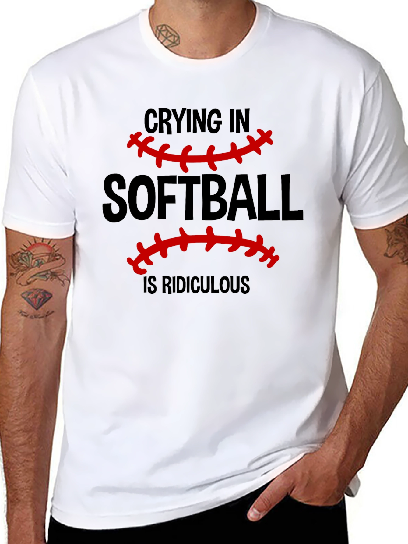 Softball Crying is Ridiculous Graphic T-Shirt