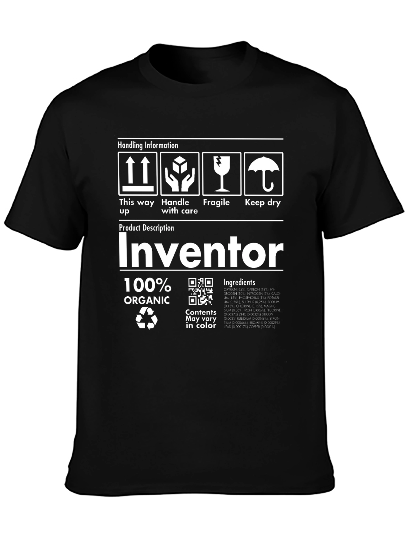 Inventor 100% Organic Funny T-Shirt