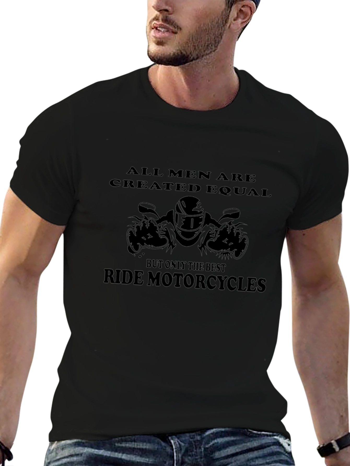 Mens Black Motorcycle T-Shirt