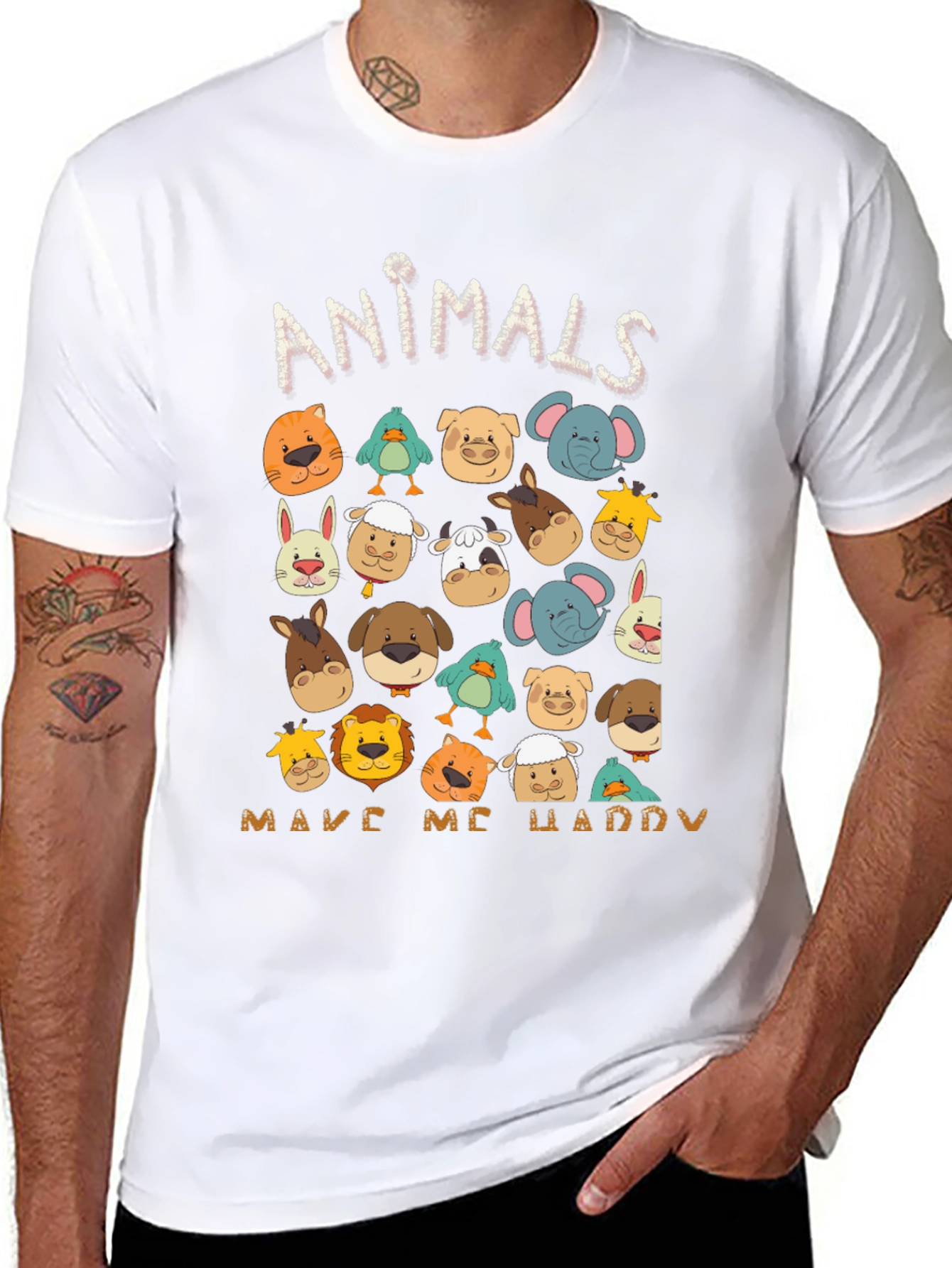 Animals Make Me Happy T-Shirt