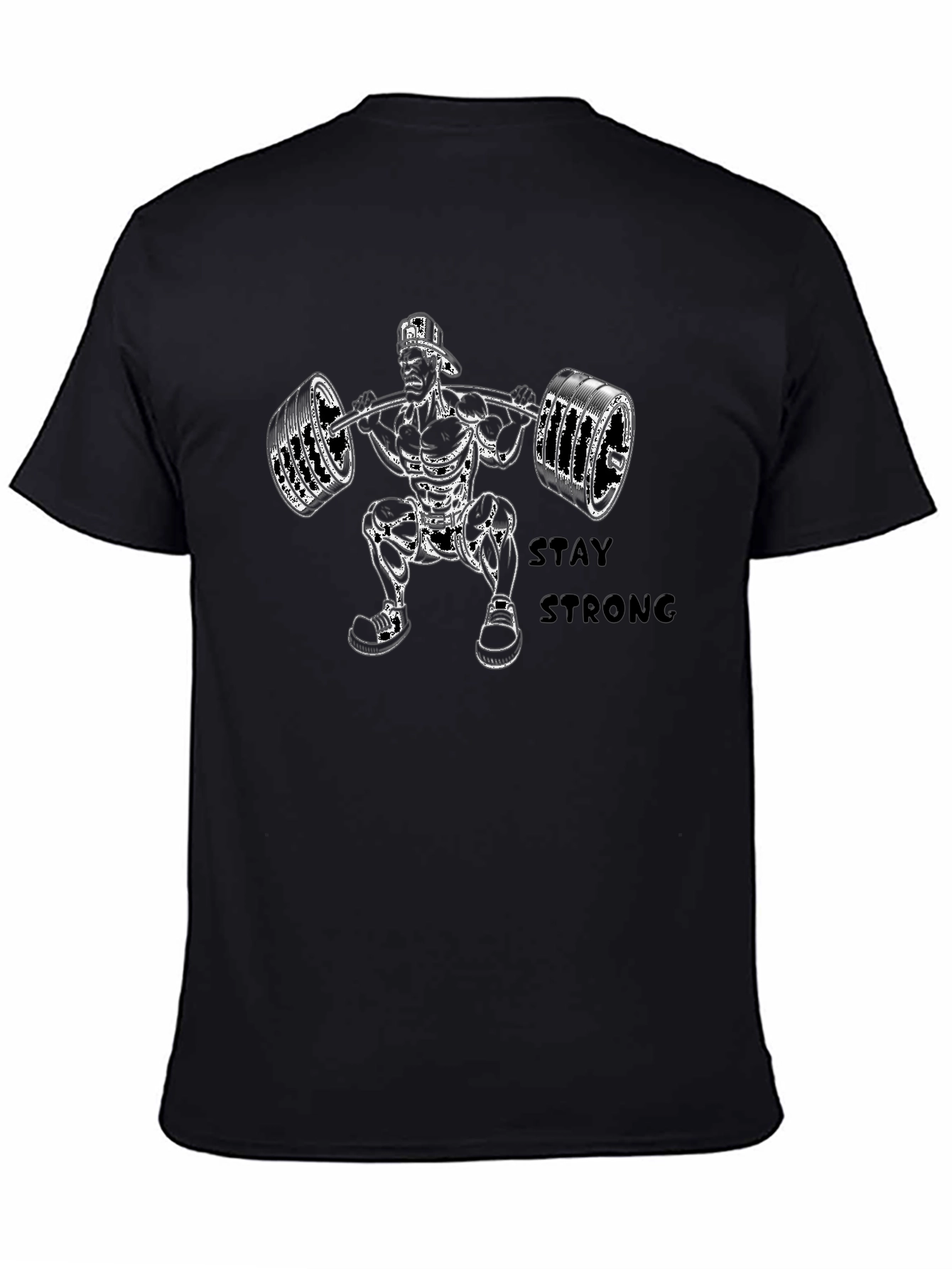 Stay Strong Black Graphic T-Shirt