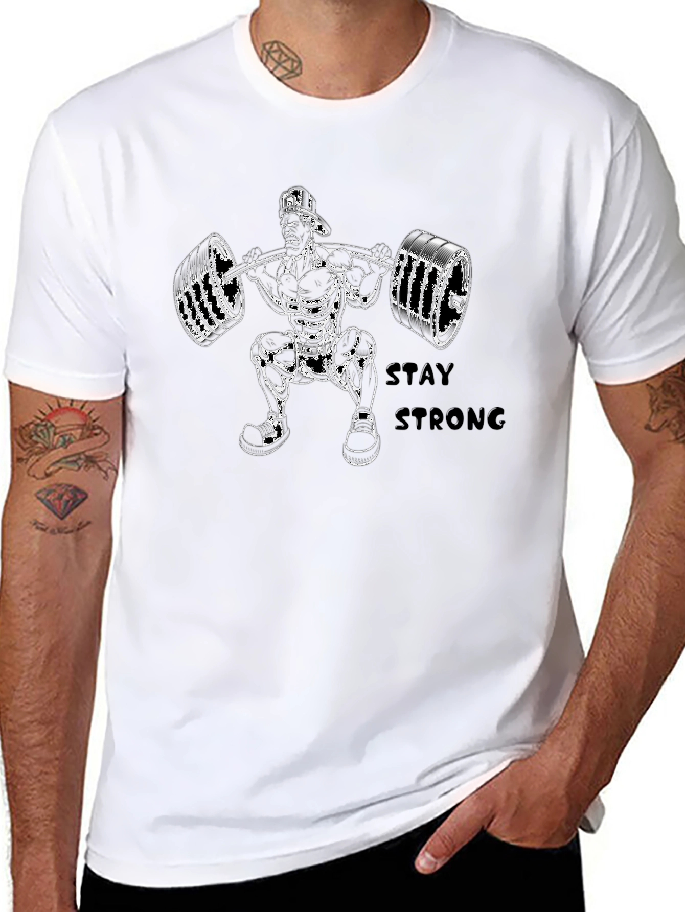 Stay Strong Black Graphic T-Shirt