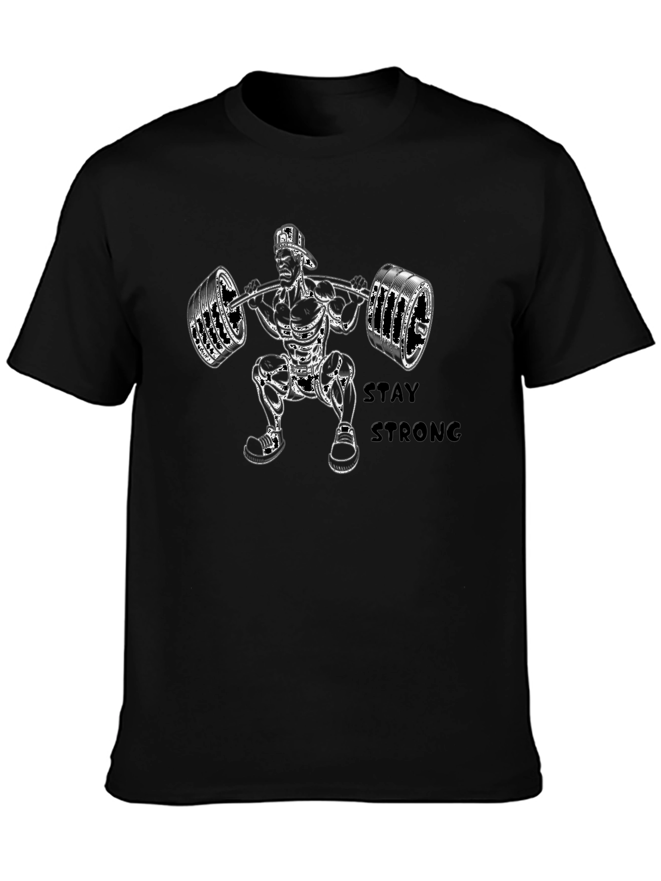 Stay Strong Black Graphic T-Shirt