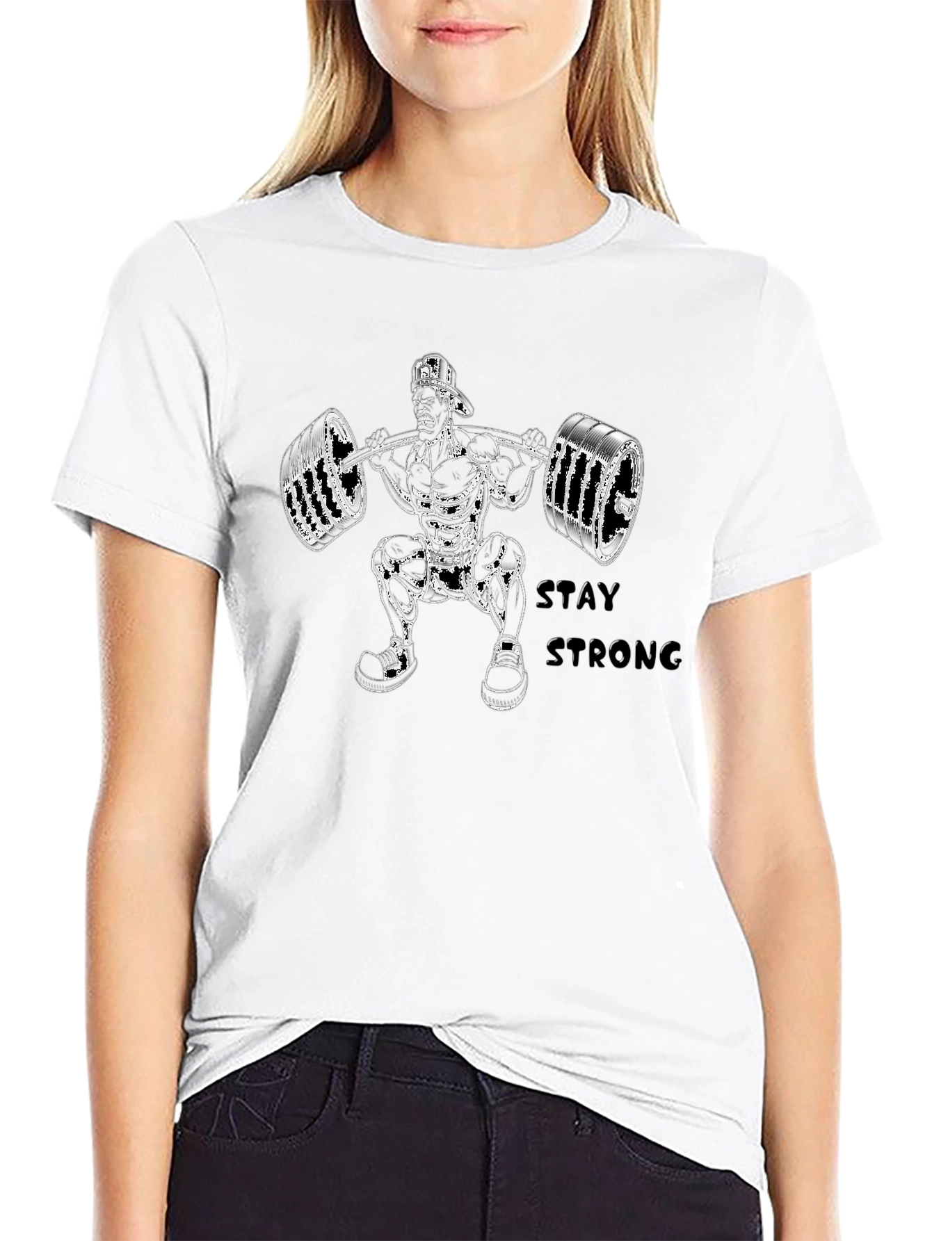 Stay Strong Black Graphic T-Shirt