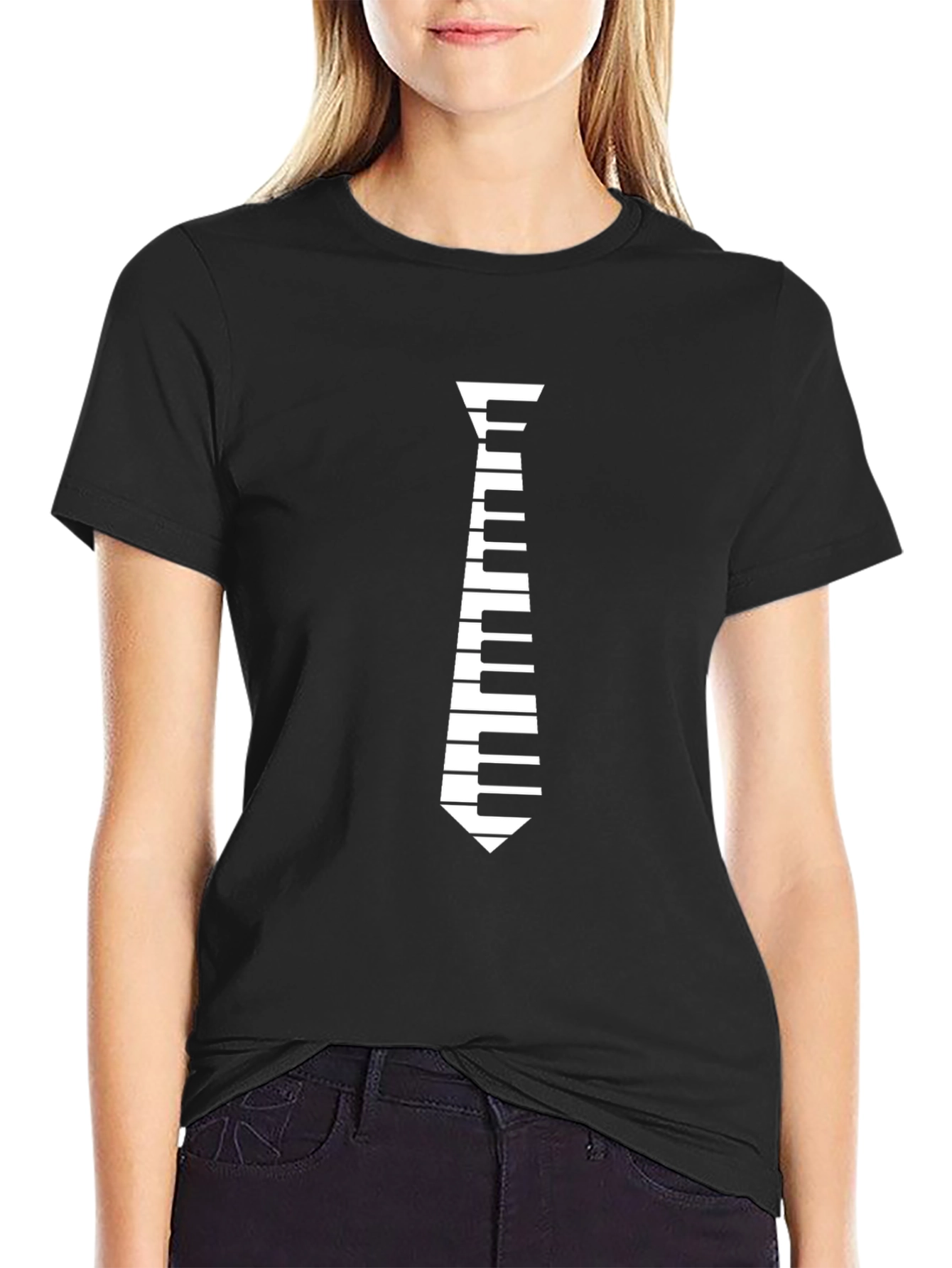 Piano Tie T-Shirt - Musicians Novelty Tee