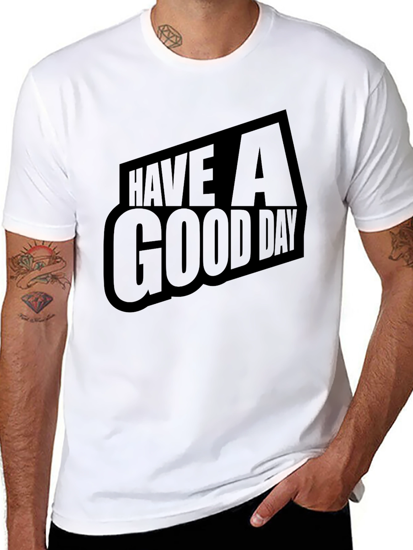 Have A Good Day Black Graphic Tee