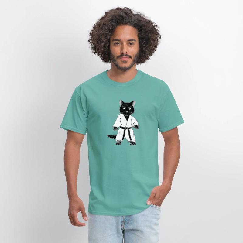 Karate Cat with Black Belt