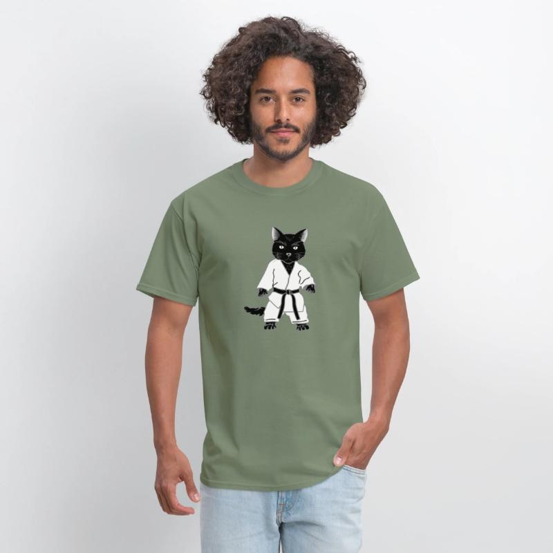 Karate Cat with Black Belt
