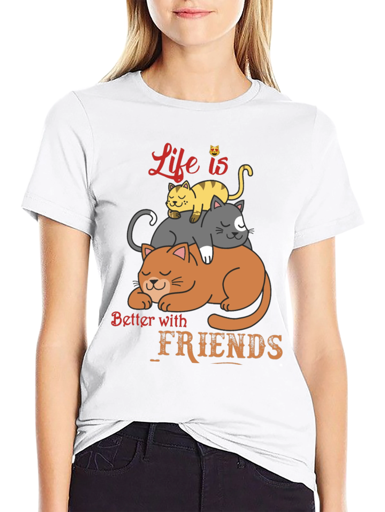 Life is Better With Friends Cat T-Shirt