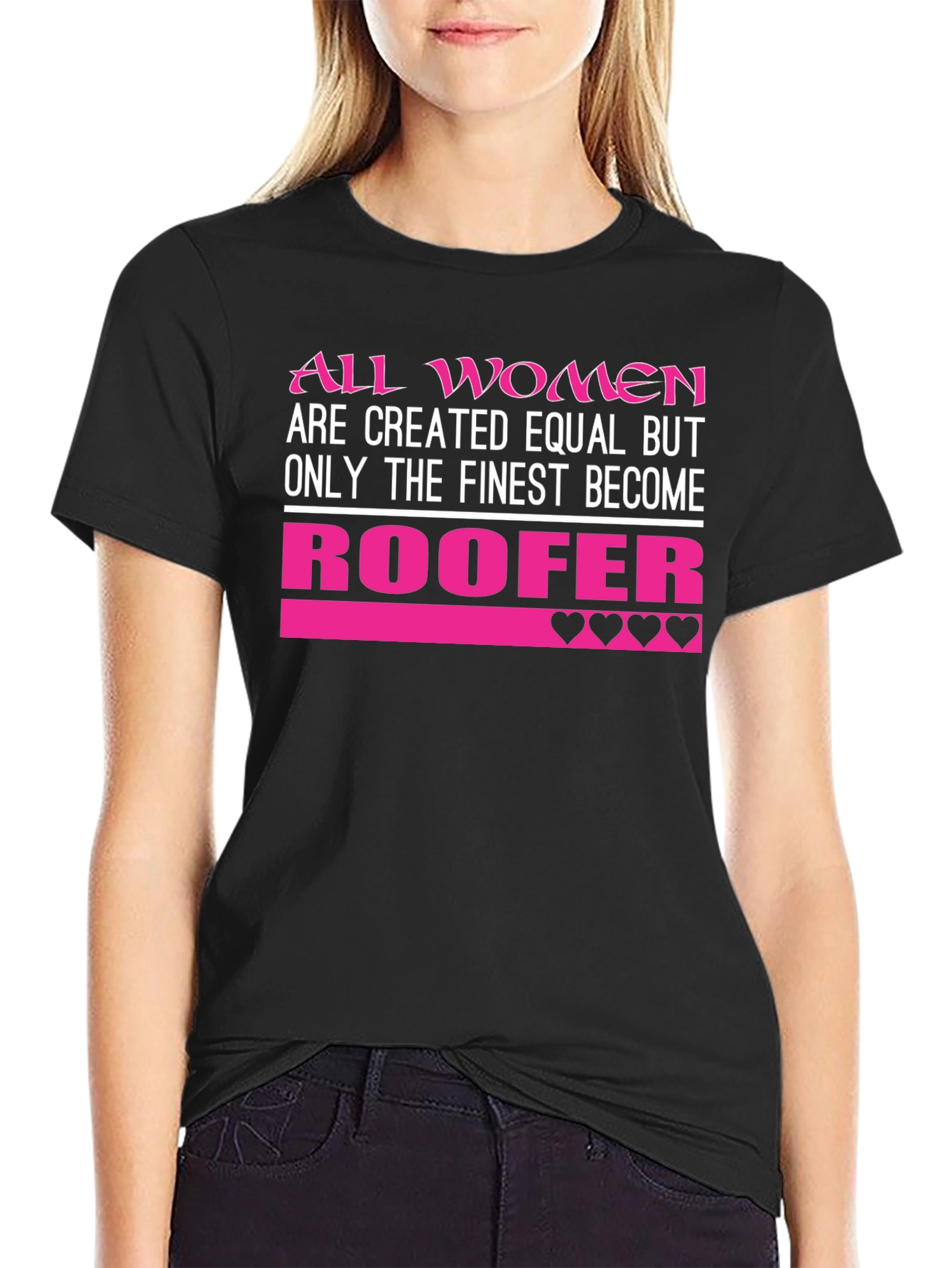 Finest Women Roofer T-Shirt - Black