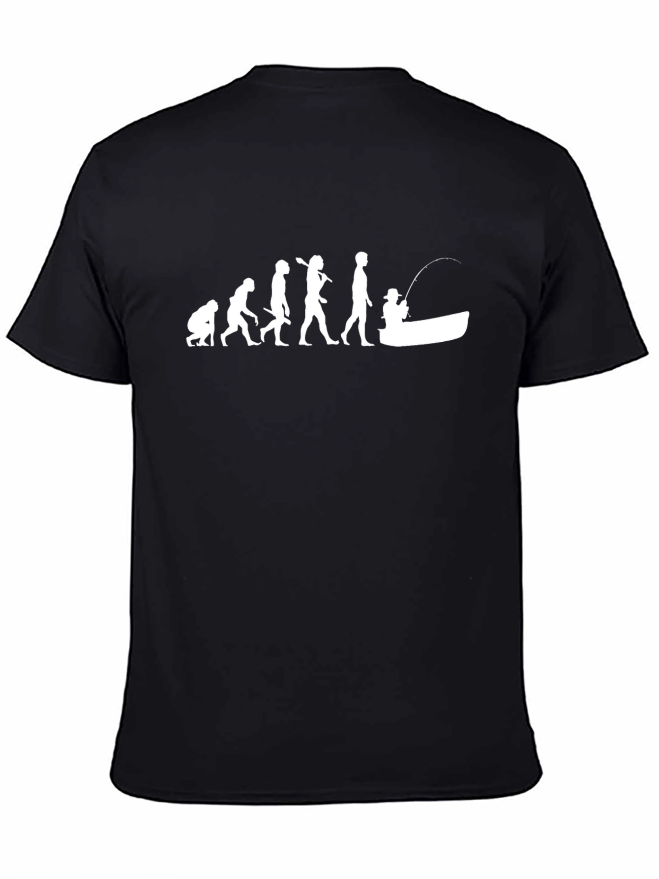 Evolution of Fishing T-Shirt - Black Graphic Tee