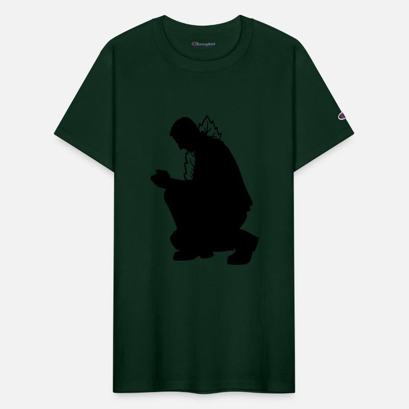 Kneeling Praying Man Silhouette