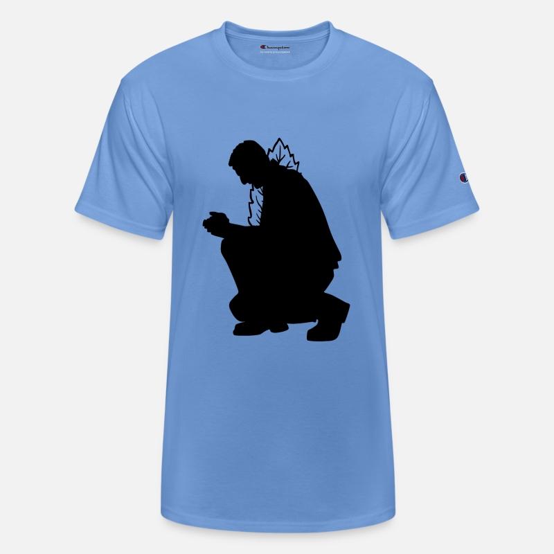 Kneeling Praying Man Silhouette
