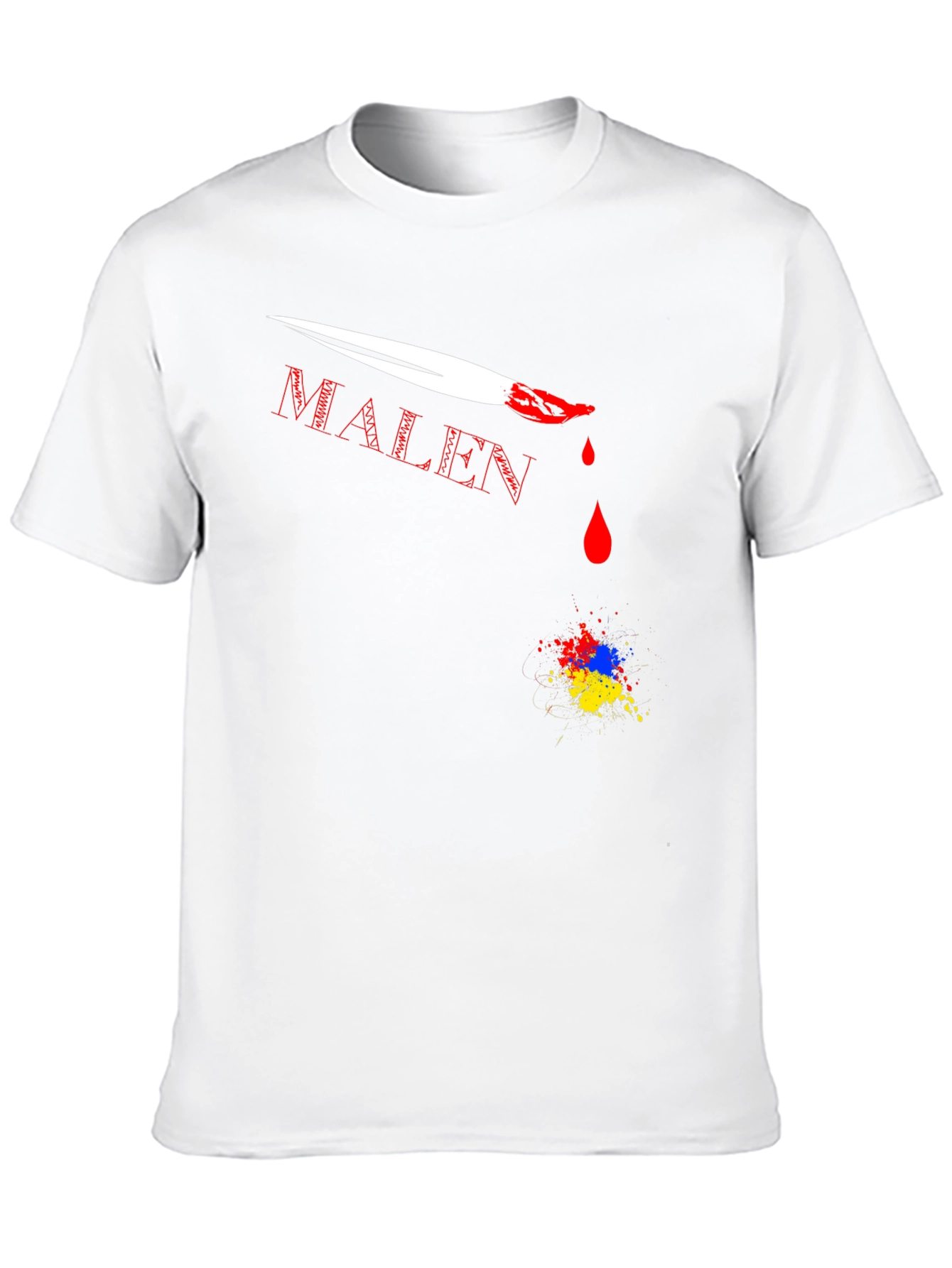 MALEN T-Shirt with Paint Brush Design