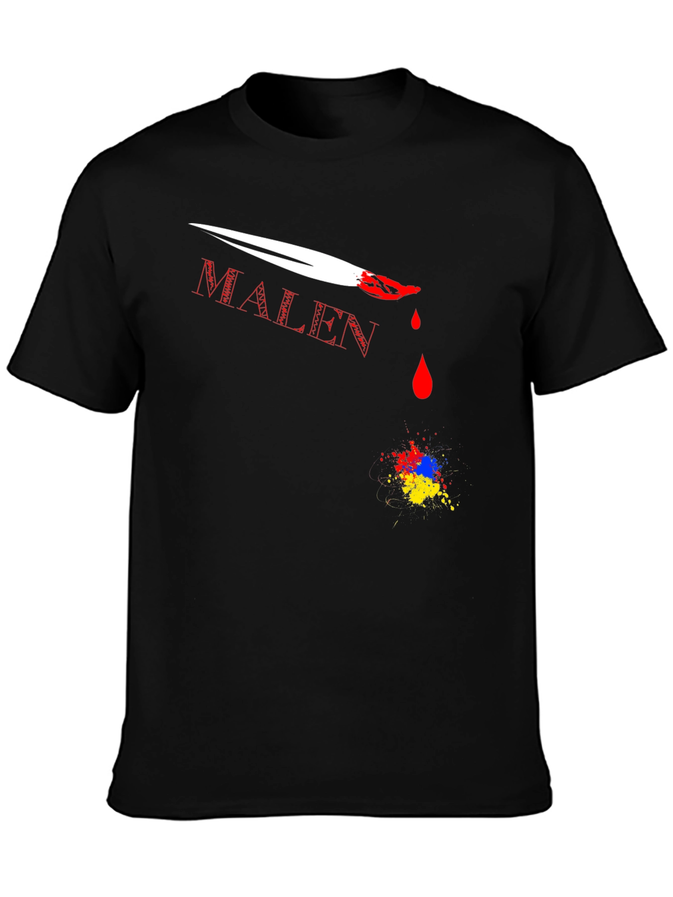 MALEN T-Shirt with Paint Brush Design