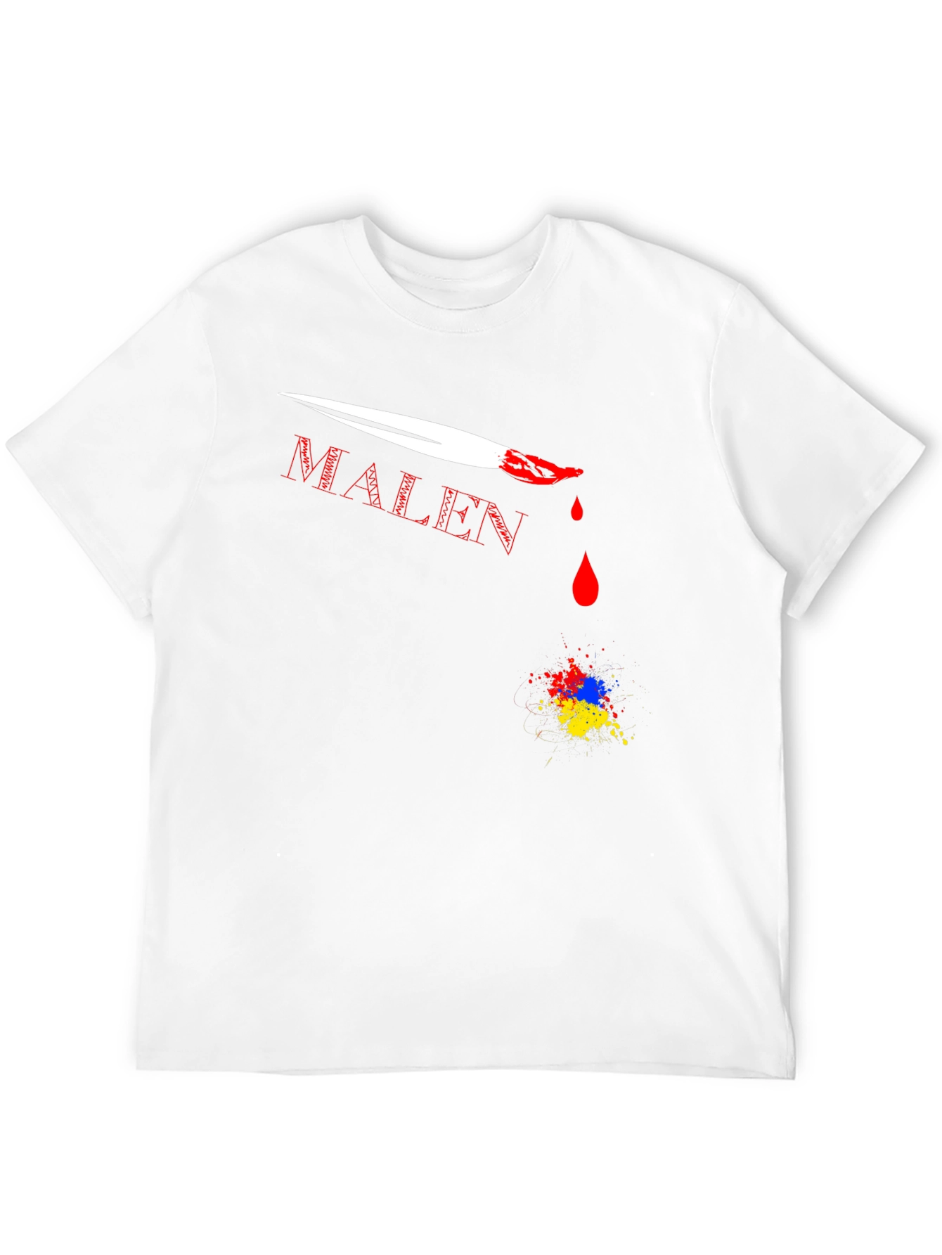 MALEN T-Shirt with Paint Brush Design