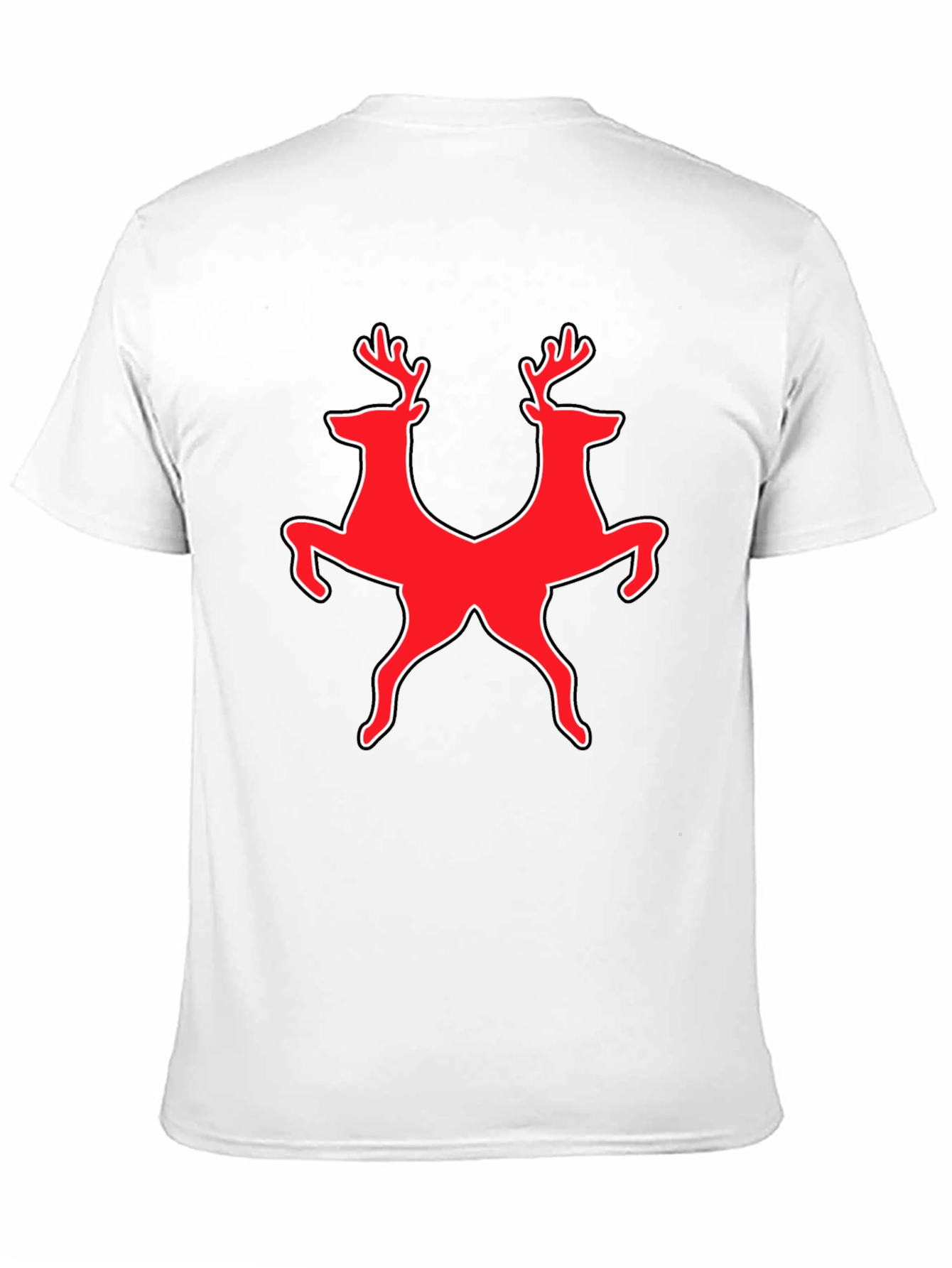 Deer Duo Graphic Tee - Black Cotton Blend Shirt