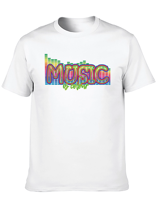 Music Is Colour T-Shirt - Black Cotton Tee