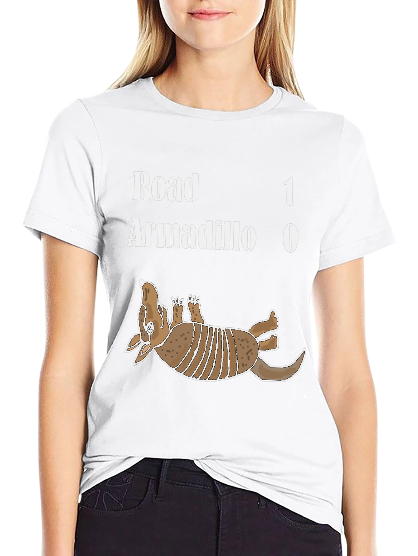 Road Armadillo Funny Graphic T-Shirt
