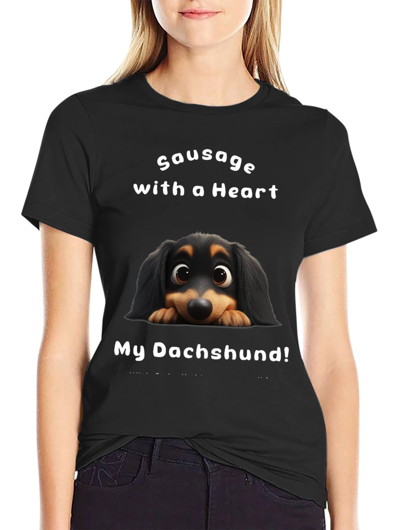 Sausage with a Heart Dachshund Tee