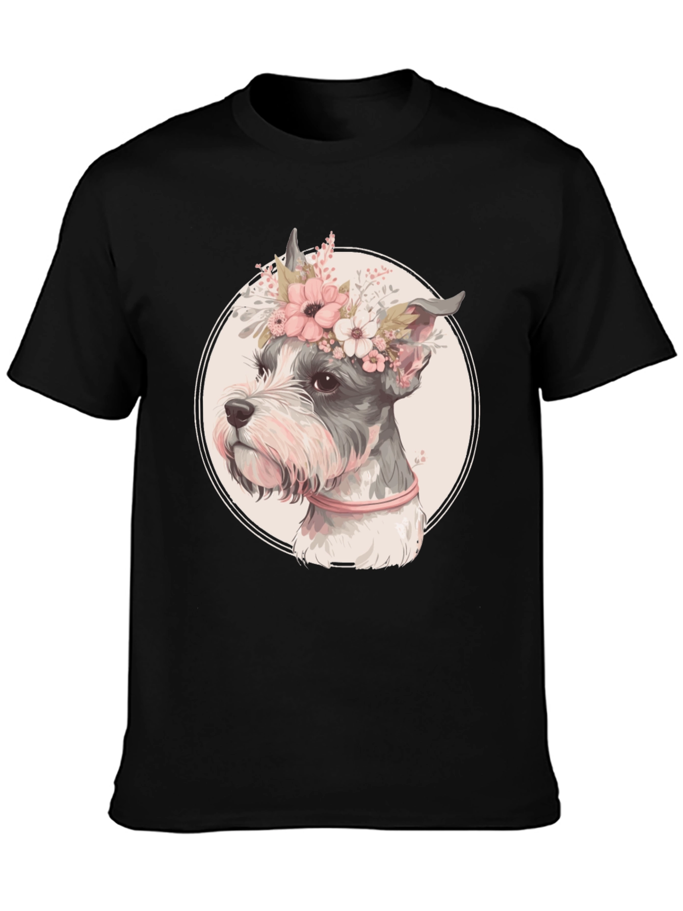 Dog with Flower Crown Graphic Tee