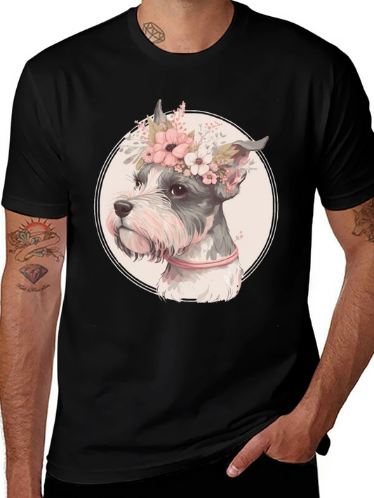 Dog with Flower Crown Graphic Tee