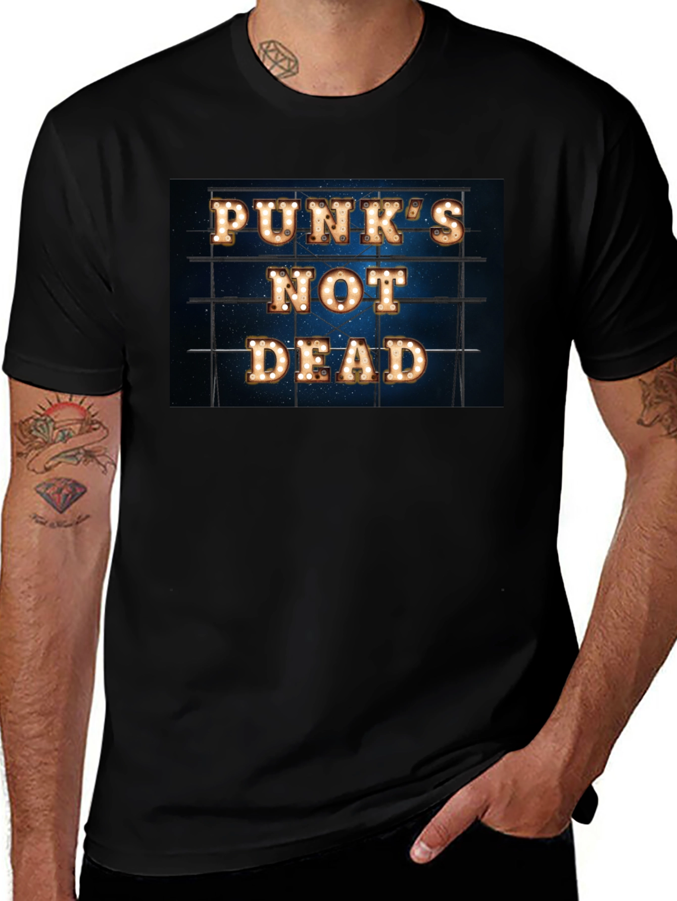 Punks Not Dead Black Graphic Tee