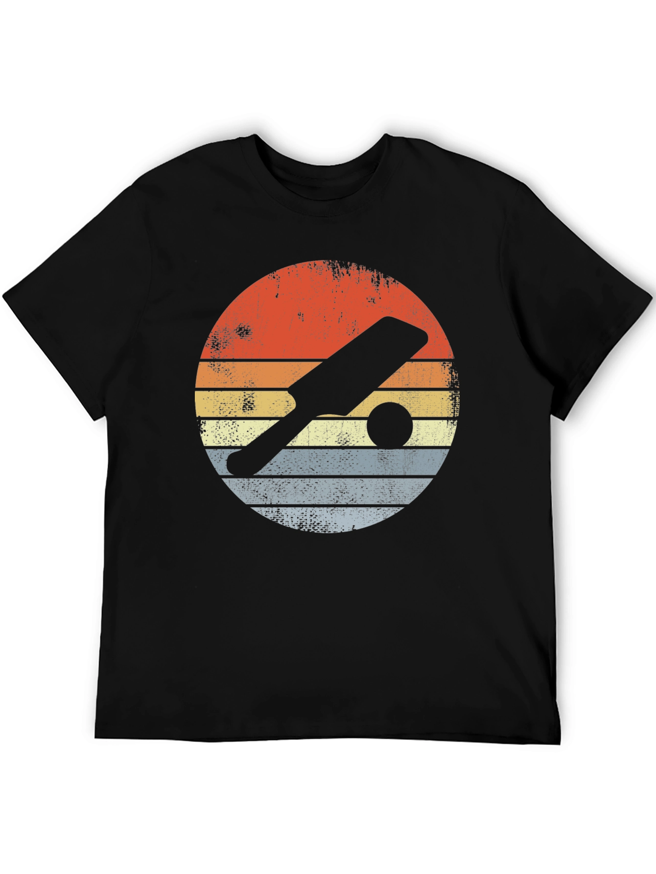 Retro Cricket Bat & Ball Graphic Tee