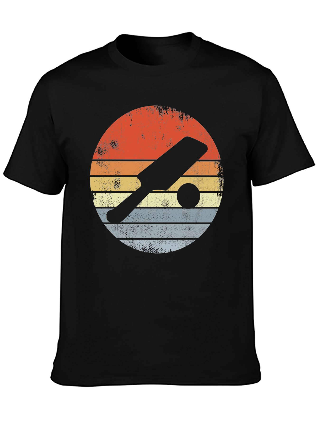 Retro Cricket Bat & Ball Graphic Tee