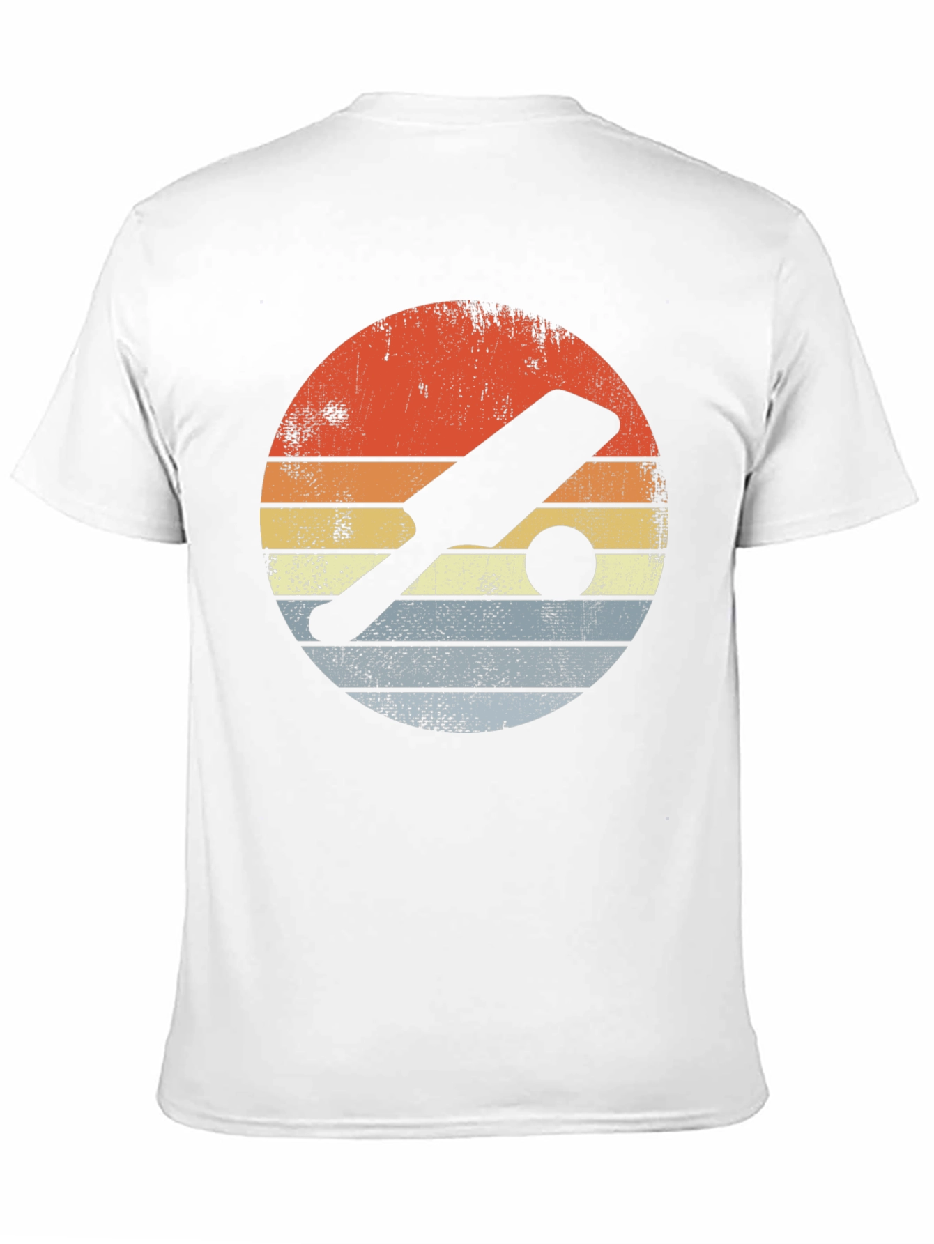 Retro Cricket Bat & Ball Graphic Tee