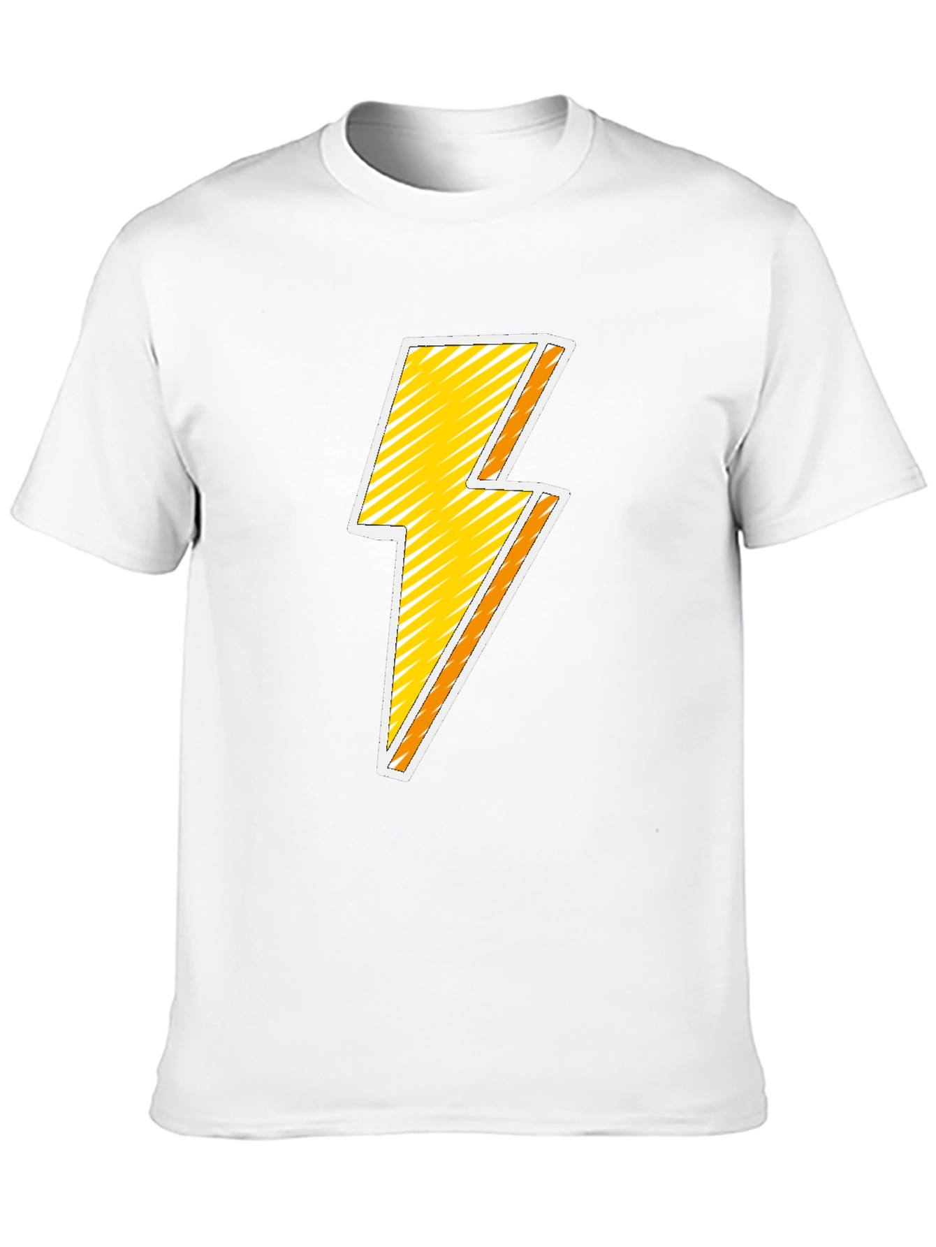 Lightning Bolt Graphic T-Shirt - Black Cotton Blend