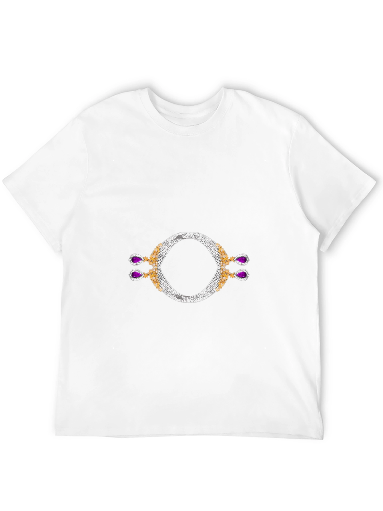 Black T-Shirt with Jewel Design