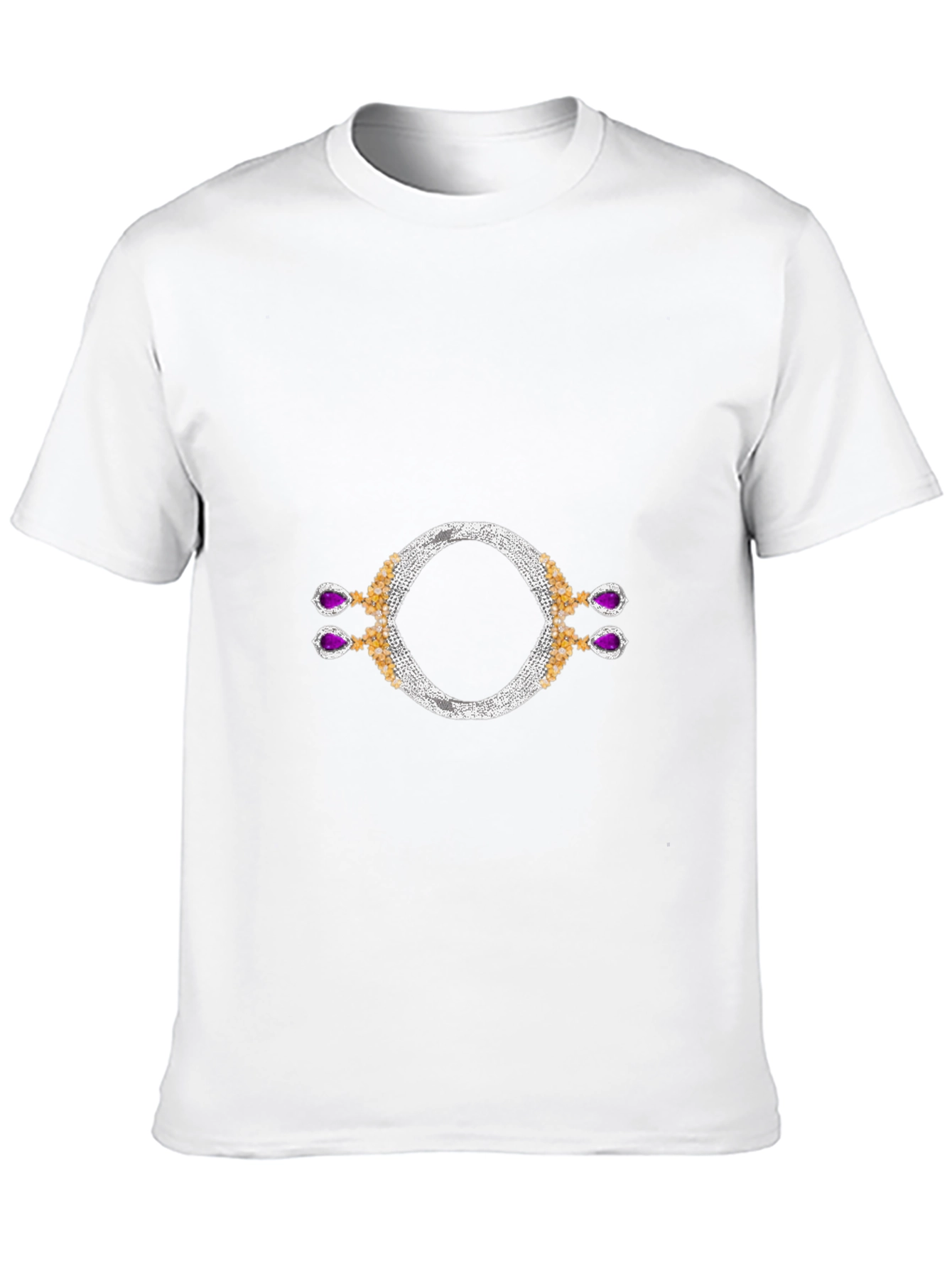 Black T-Shirt with Jewel Design