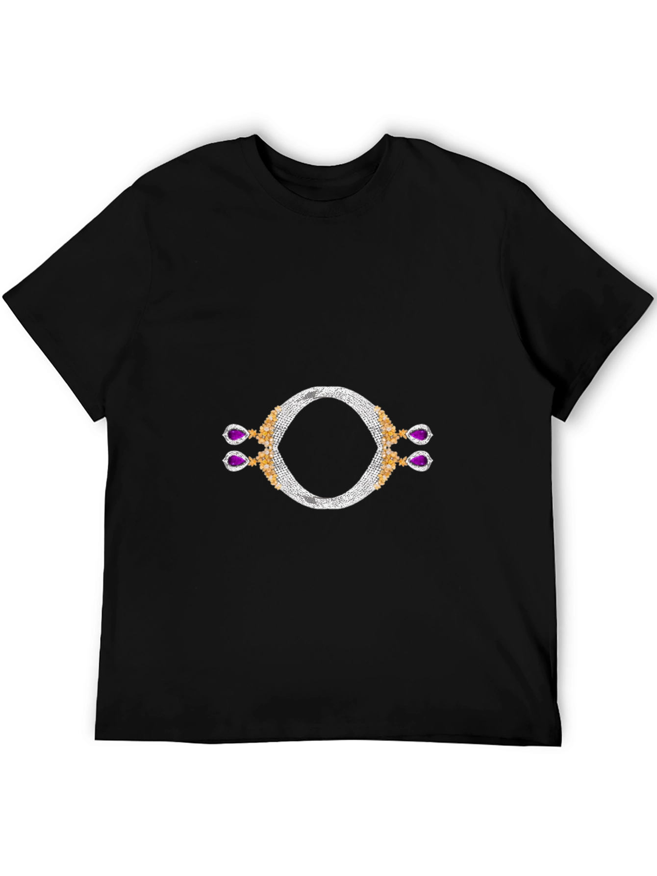 Black T-Shirt with Jewel Design