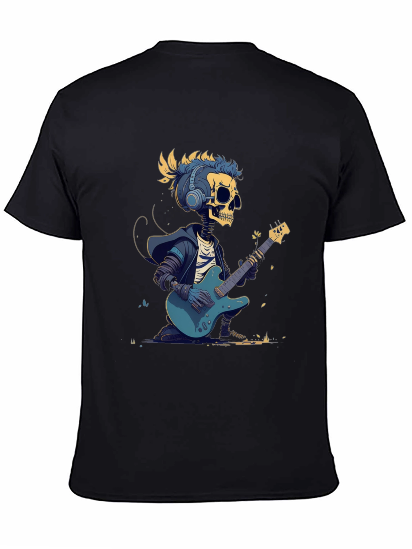 Skeleton Guitarist Graphic Tee - Rock Style T-Shirt