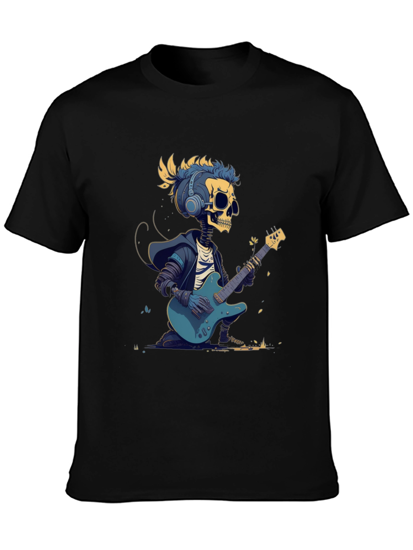 Skeleton Guitarist Graphic Tee - Rock Style T-Shirt