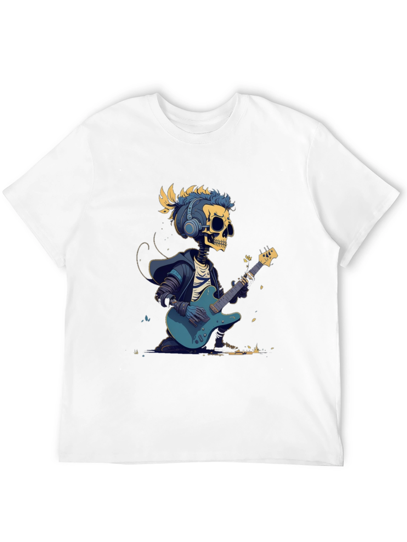 Skeleton Guitarist Graphic Tee - Rock Style T-Shirt