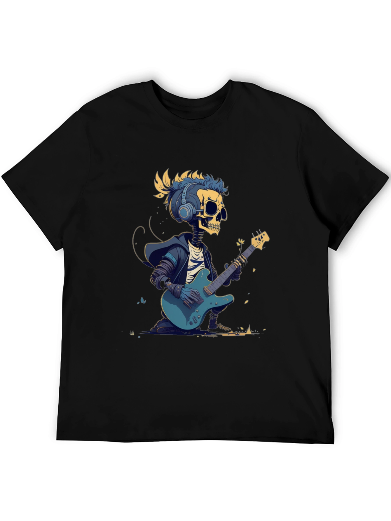 Skeleton Guitarist Graphic Tee - Rock Style T-Shirt