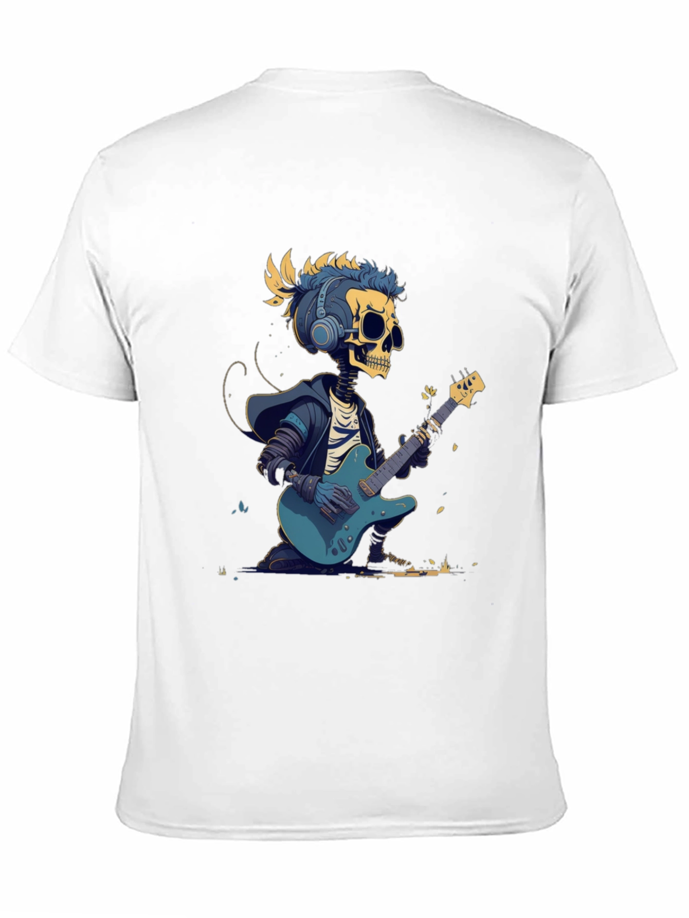 Skeleton Guitarist Graphic Tee - Rock Style T-Shirt
