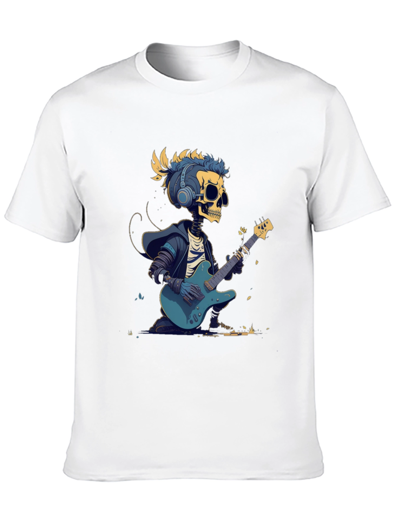 Skeleton Guitarist Graphic Tee - Rock Style T-Shirt