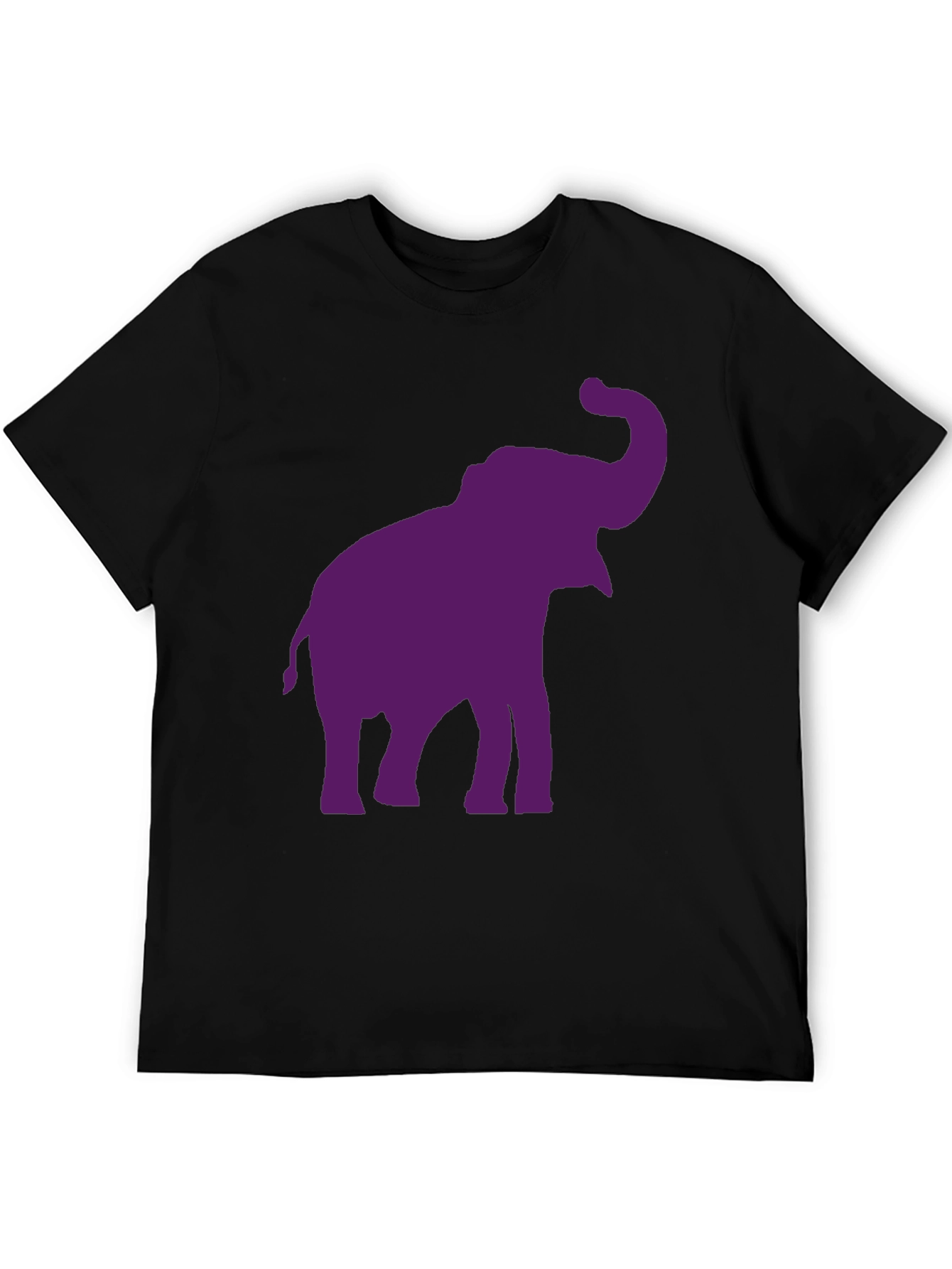 Elephant Graphic Tee - Black Cotton Casual Shirt
