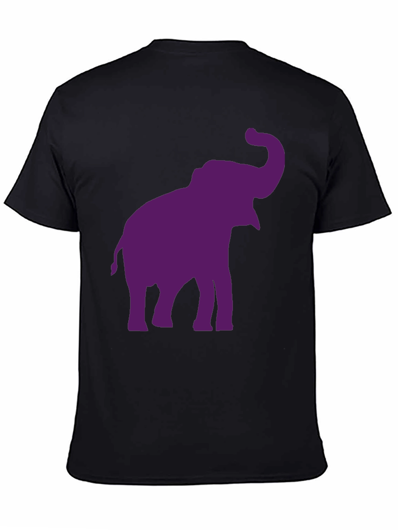 Elephant Graphic Tee - Black Cotton Casual Shirt
