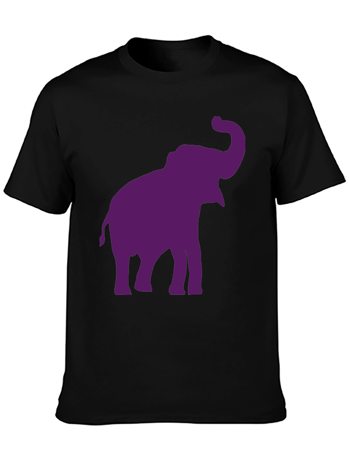 Elephant Graphic Tee - Black Cotton Casual Shirt