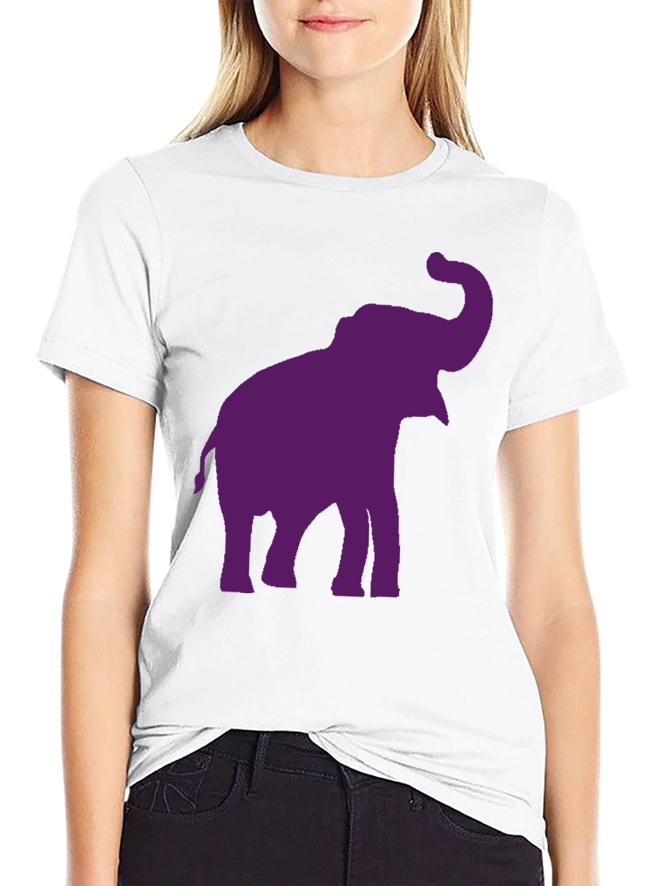 Elephant Graphic Tee - Black Cotton Casual Shirt